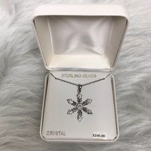 Sterling Silver Crystal Snowflake Necklace